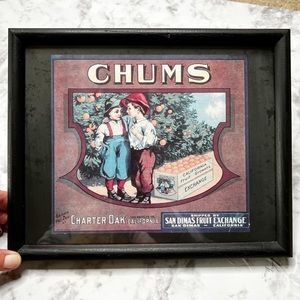 Vintage Chums San Dumas Fruit Exchange Fruit Label Framed Print Art